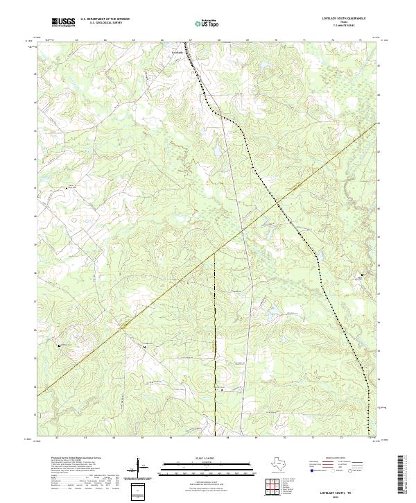 US Topo 7.5-minute map for Lovelady South TX