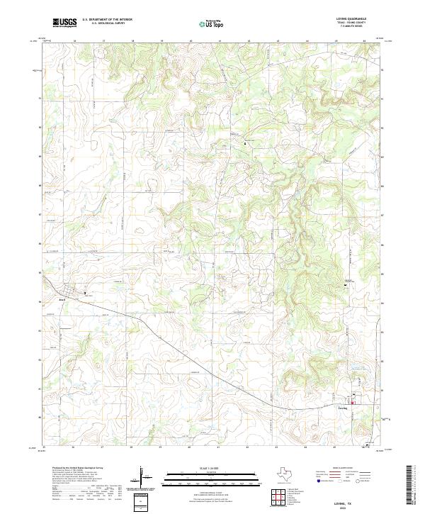 US Topo 7.5-minute map for Loving TX