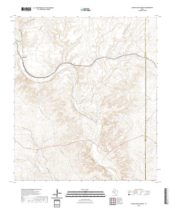 US Topo 7.5-minute map for Lozier Canyon North TX