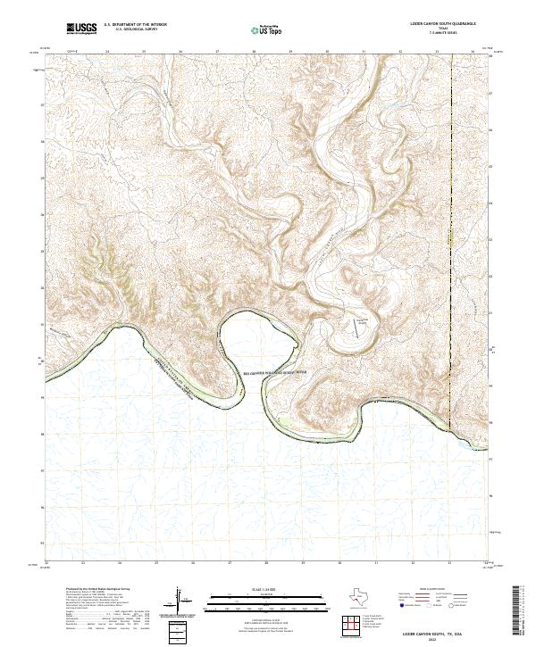 US Topo 7.5-minute map for Lozier Canyon South TXCOA