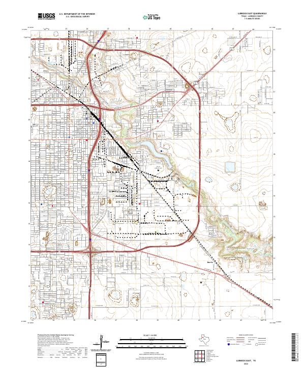 US Topo 7.5-minute map for Lubbock East TX