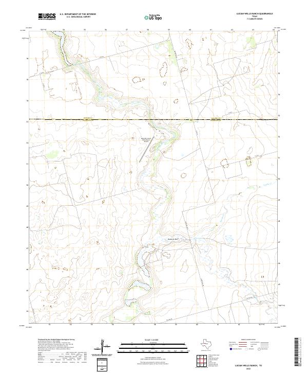 US Topo 7.5-minute map for Lucian Wells Ranch TX