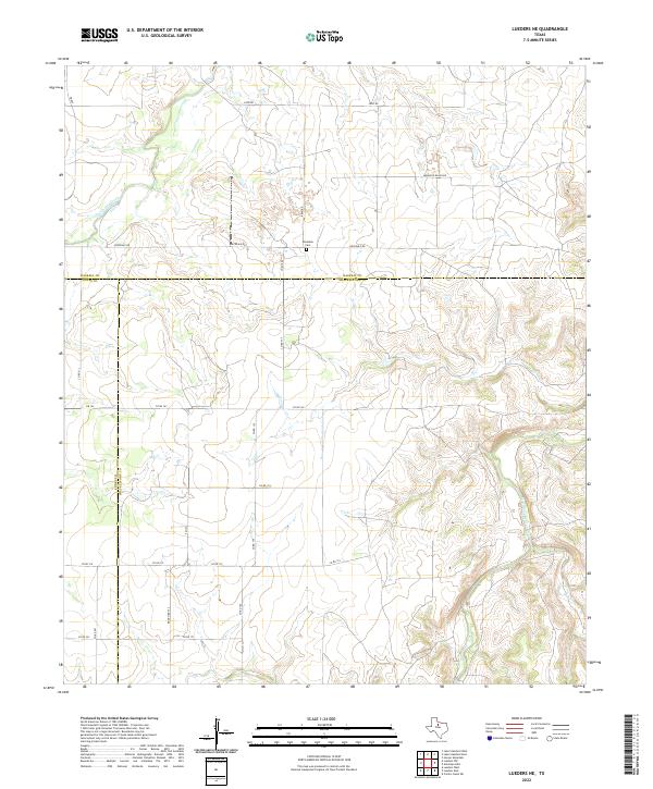 US Topo 7.5-minute map for Lueders NE TX