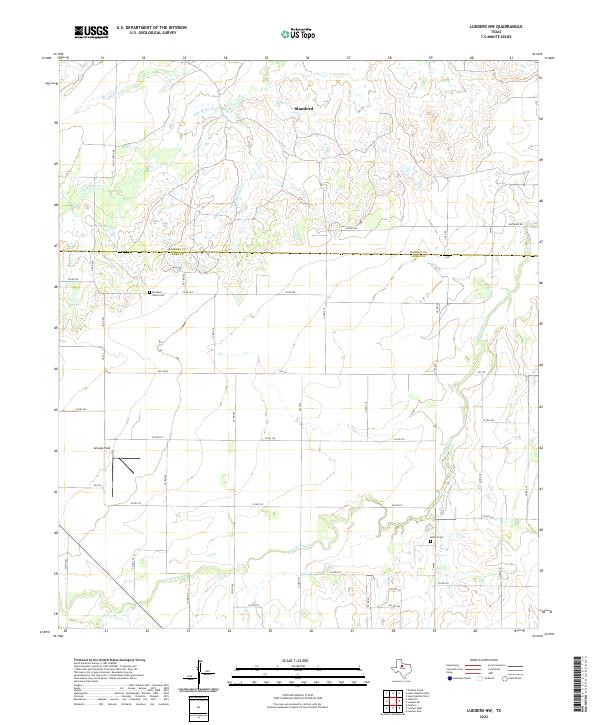 US Topo 7.5-minute map for Lueders NW TX