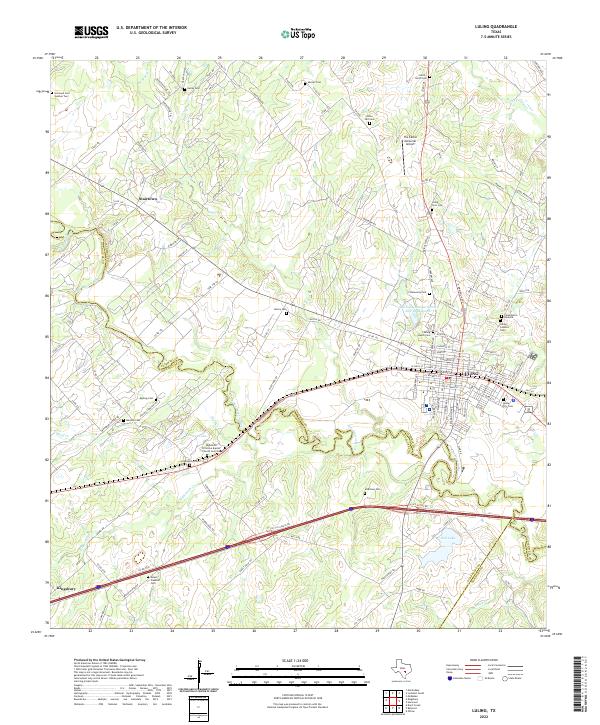 US Topo 7.5-minute map for Luling TX – American Map Store