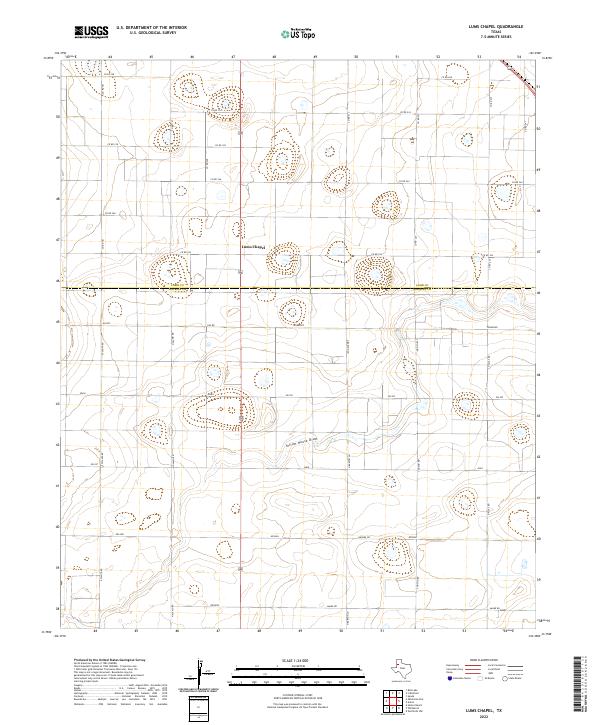 US Topo 7.5-minute map for Lums Chapel TX