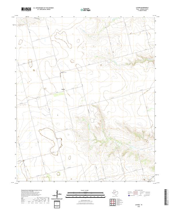 US Topo 7.5-minute map for Luther TX
