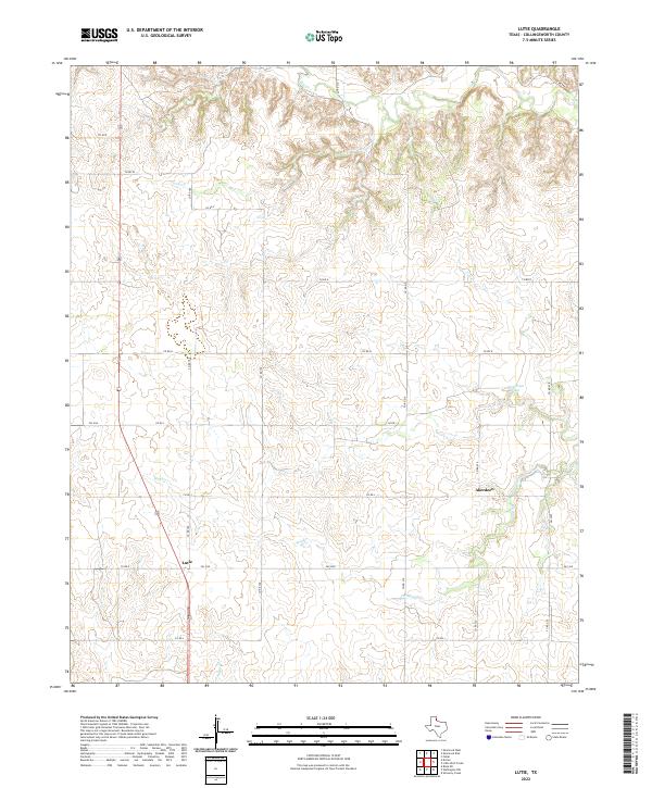 US Topo 7.5-minute map for Lutie TX
