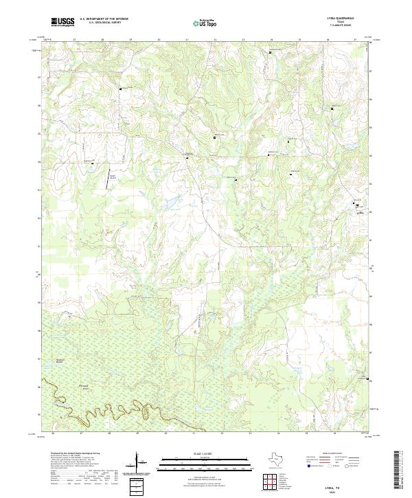 US Topo 7.5-minute map for Lydia TX