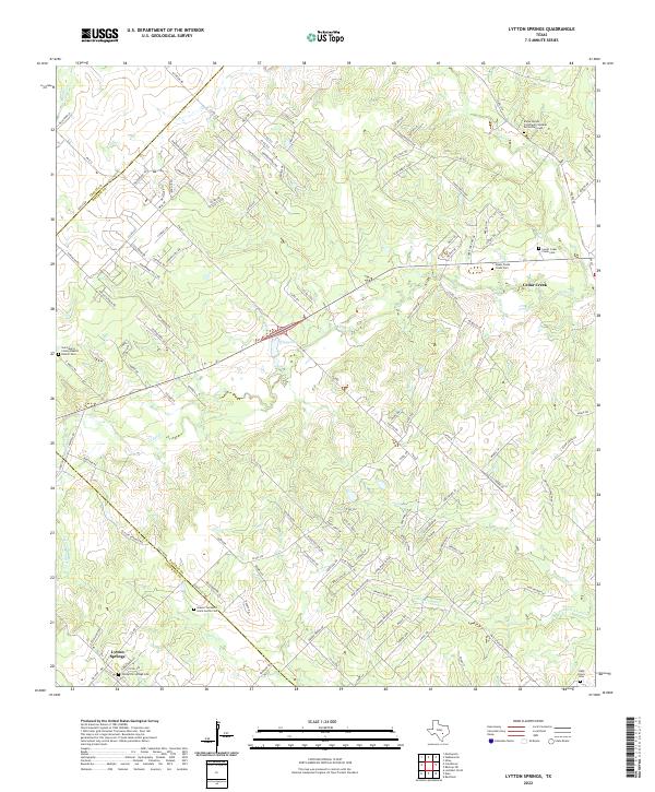 US Topo 7.5-minute map for Lytton Springs TX