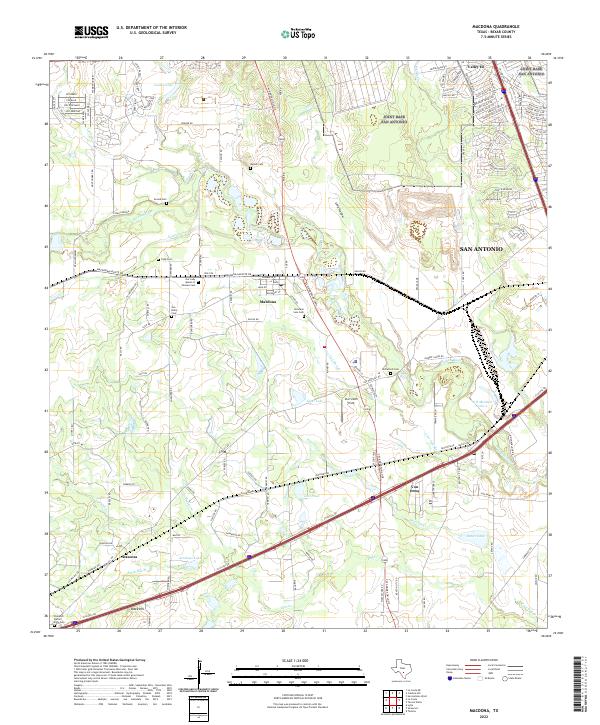 US Topo 7.5-minute map for Macdona TX