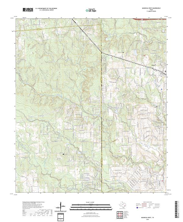 US Topo 7.5-minute map for Magnolia West TX