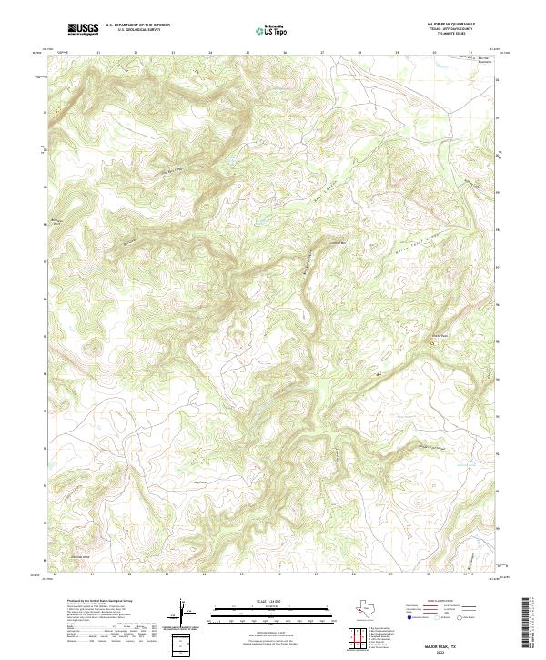 US Topo 7.5-minute map for Major Peak TX
