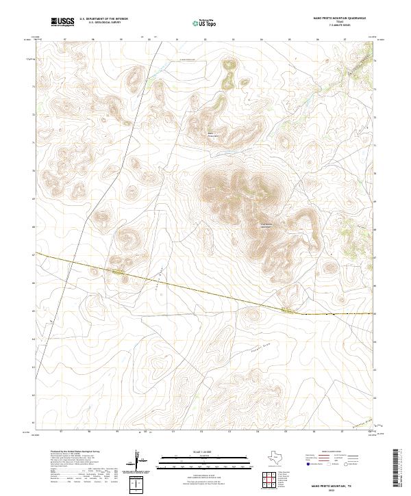 US Topo 7.5-minute map for Mano Prieto Mountain TX