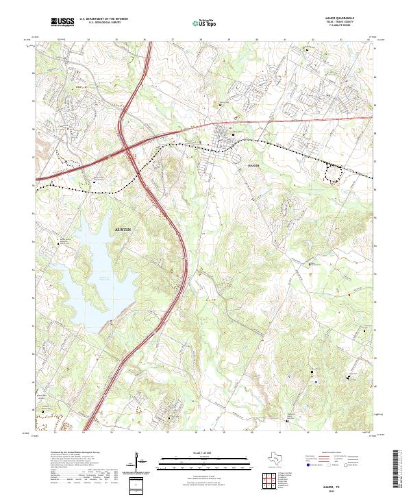 US Topo 7.5-minute map for Manor TX