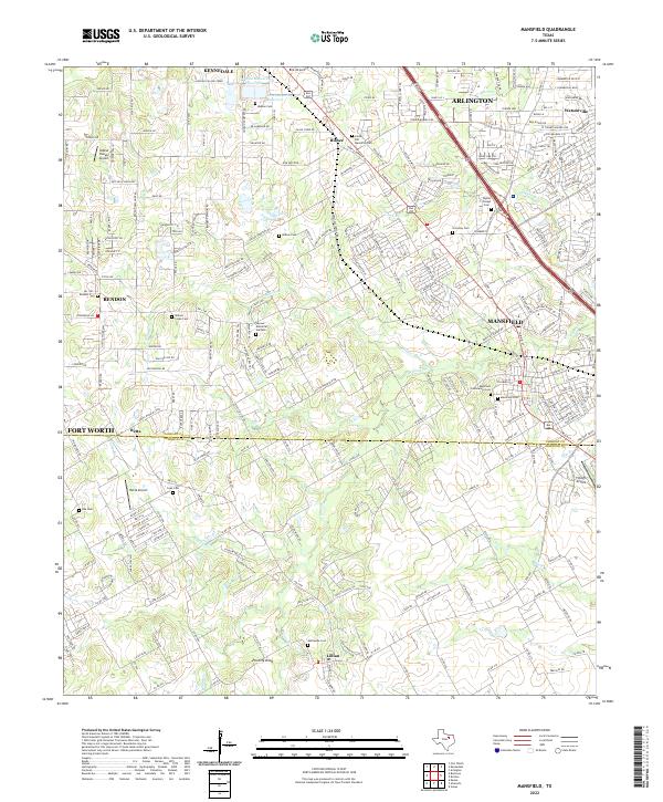 US Topo 7.5-minute map for Mansfield TX