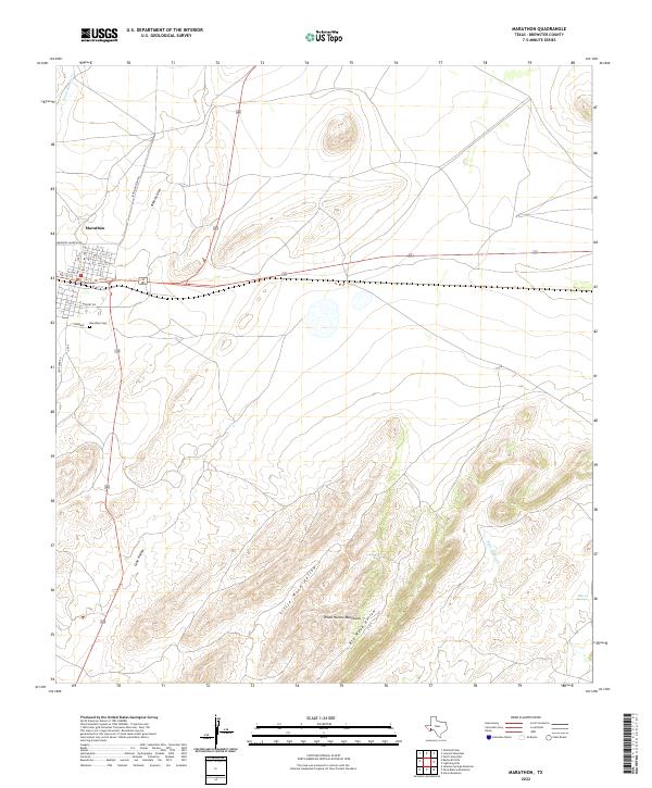 US Topo 7.5-minute map for Marathon TX