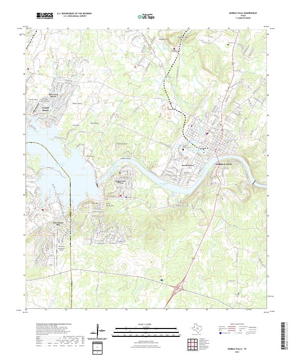 US Topo 7.5-minute map for Marble Falls TX