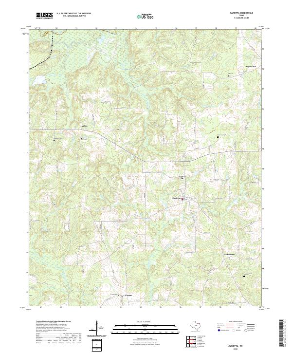 US Topo 7.5-minute map for Marietta TX