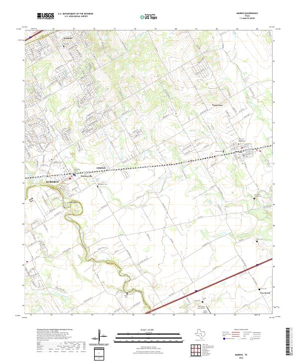 US Topo 7.5-minute map for Marion TX