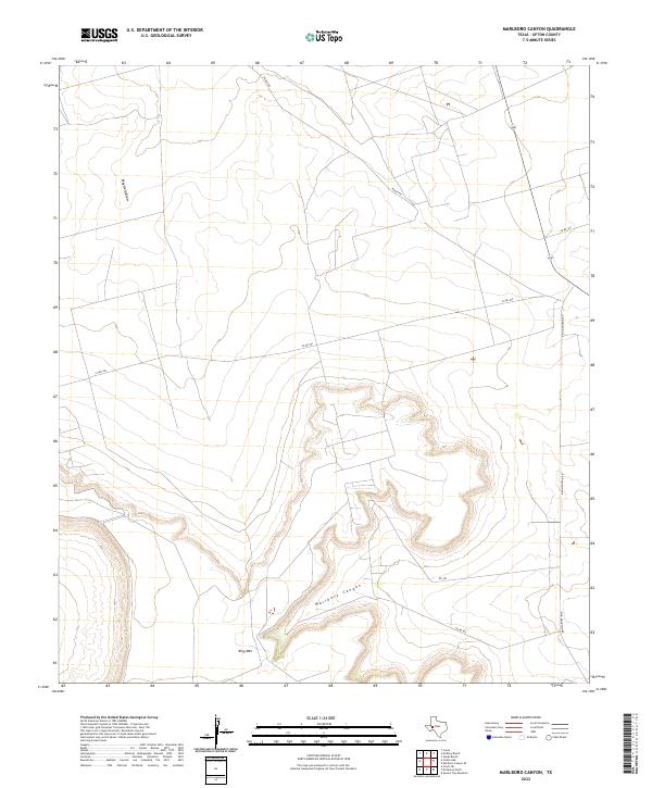 US Topo 7.5-minute map for Marlboro Canyon TX