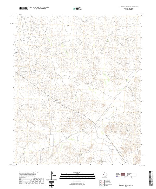 US Topo 7.5-minute map for Marlboro Canyon SE TX