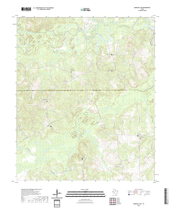 US Topo 7.5-minute map for Marshall NW TX