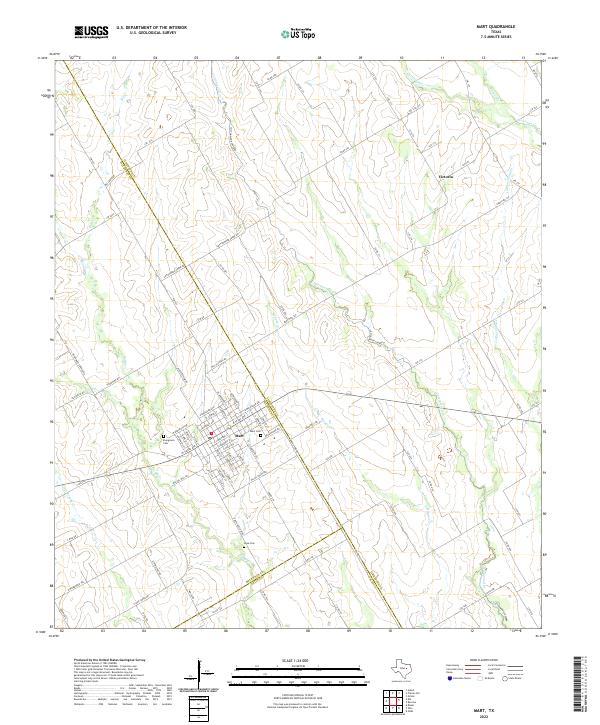 US Topo 7.5-minute map for Mart TX