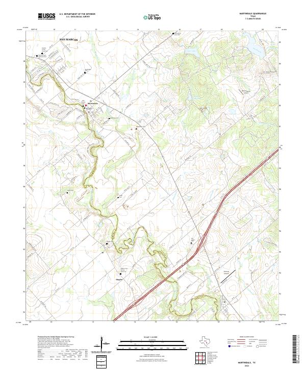 US Topo 7.5-minute map for Martindale TX