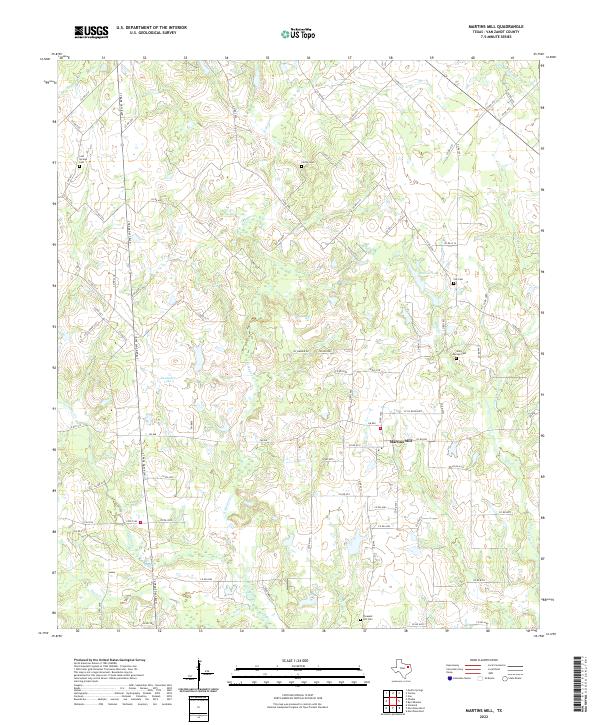 US Topo 7.5-minute map for Martins Mill TX
