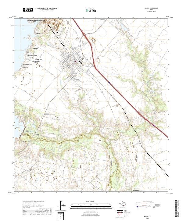 US Topo 7.5-minute map for Mathis TX