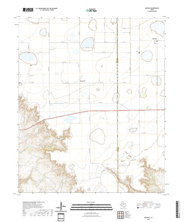 US Topo 7.5-minute map for McAdoo TX