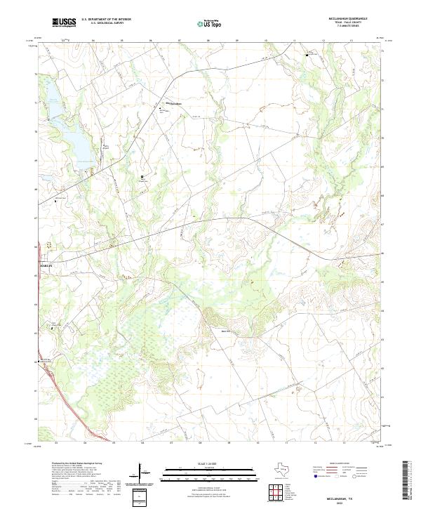 US Topo 7.5-minute map for McClanahan TX
