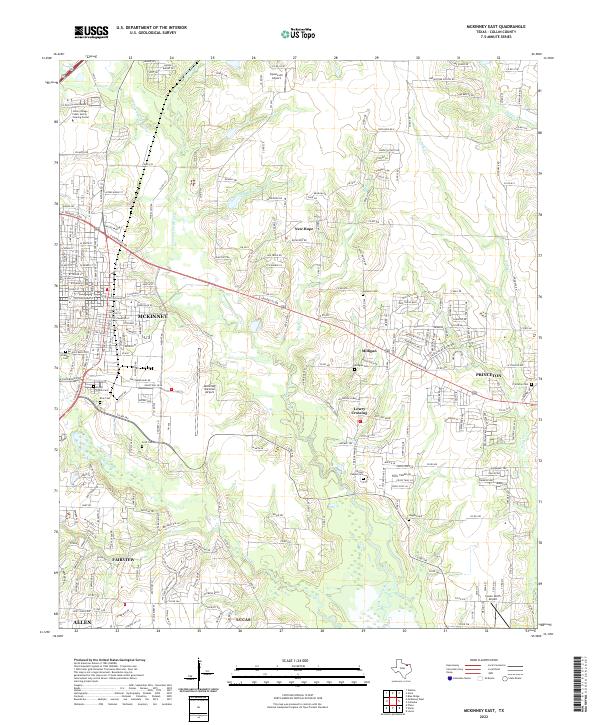 US Topo 7.5-minute map for McKinney East TX