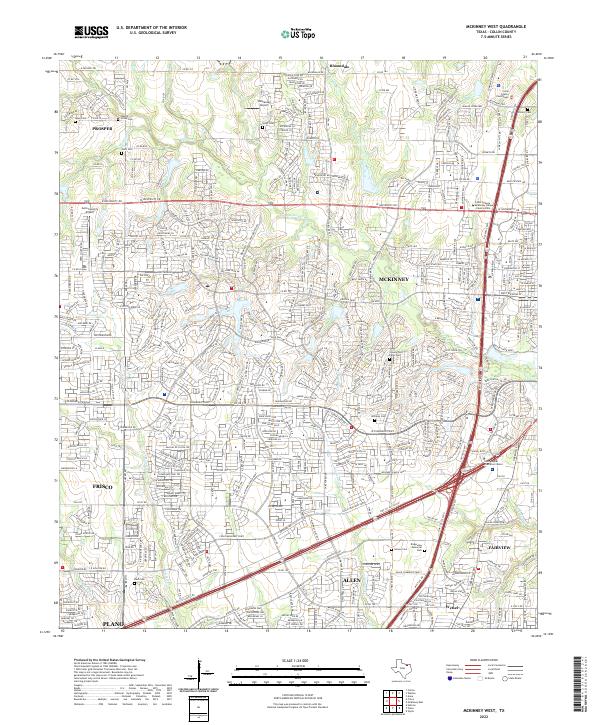 US Topo 7.5-minute map for McKinney West TX