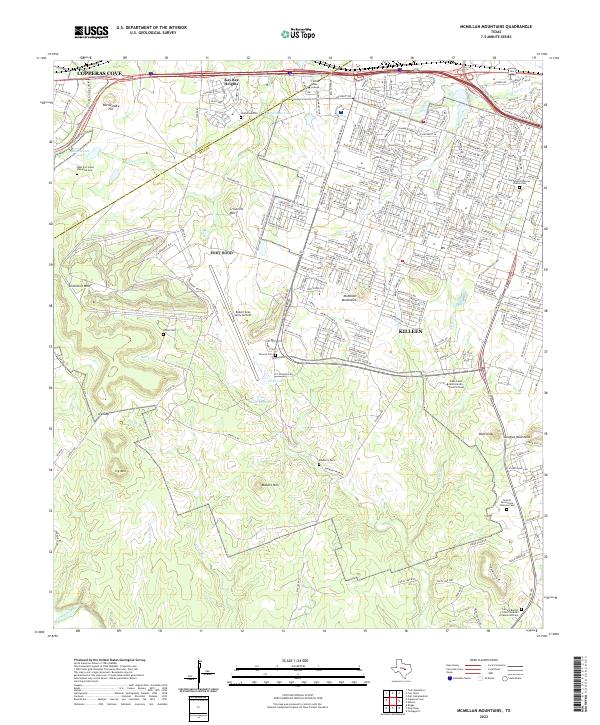 US Topo 7.5-minute map for McMillan Mountains TX