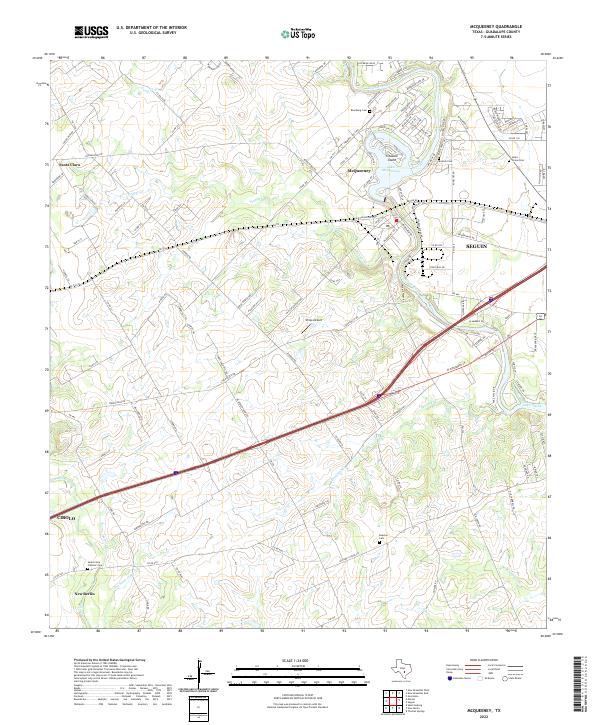 US Topo 7.5-minute map for McQueeney TX