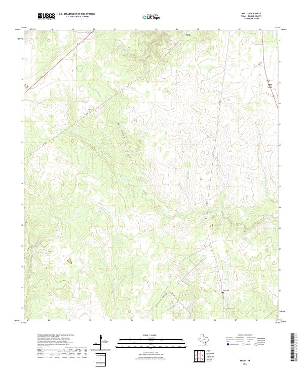 US Topo 7.5-minute map for Melo TX