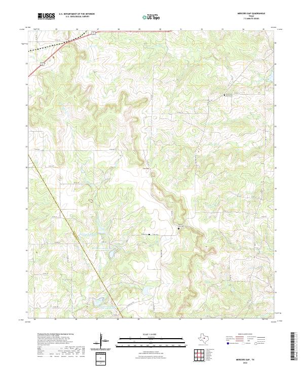 US Topo 7.5-minute map for Mercers Gap TX