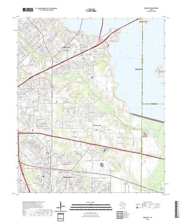 US Topo 7.5-minute map for Mesquite TX