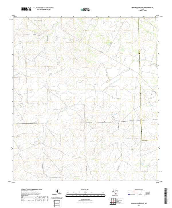 US Topo 7.5-minute map for Mesteno Creek South TX
