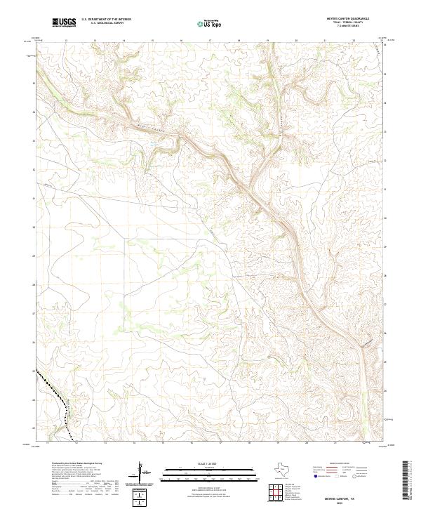 US Topo 7.5-minute map for Meyers Canyon TX