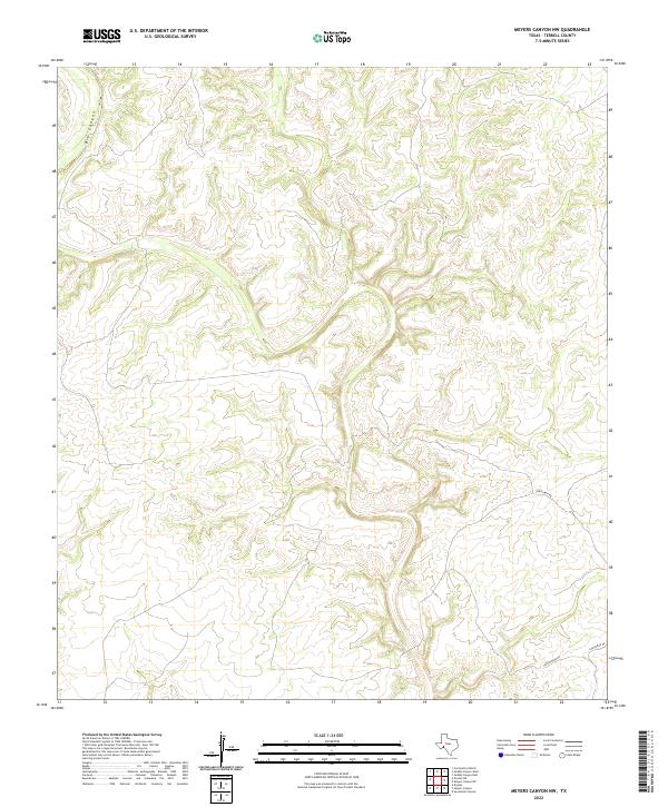 US Topo 7.5-minute map for Meyers Canyon NW TX
