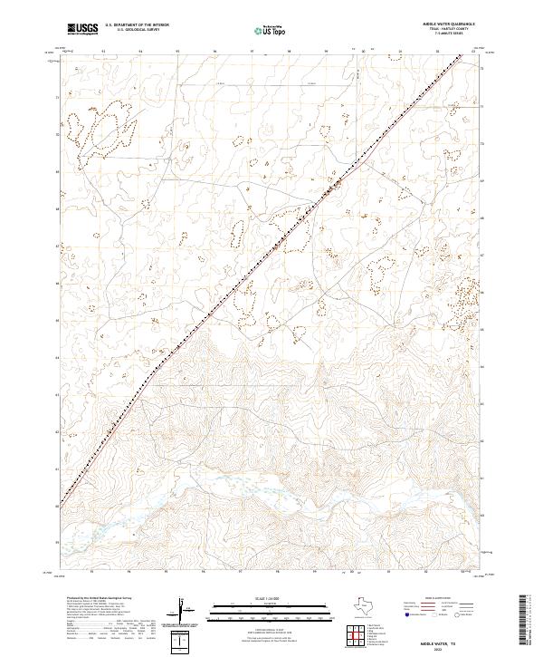 US Topo 7.5-minute map for Middle Water TX