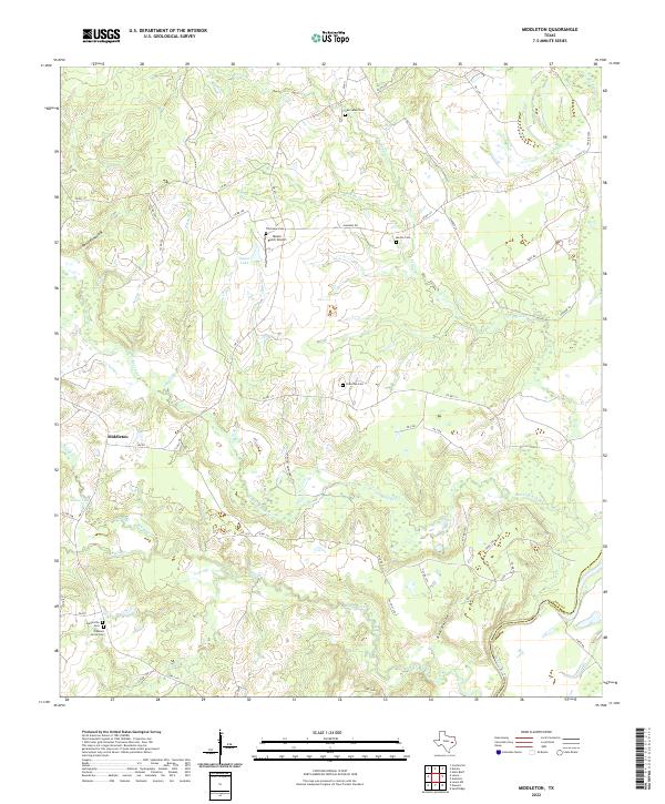 US Topo 7.5-minute map for Middleton TX