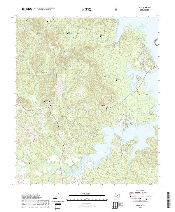 US Topo 7.5-minute map for Milam TXLA