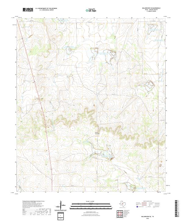 US Topo 7.5-minute map for Millersview SE TX
