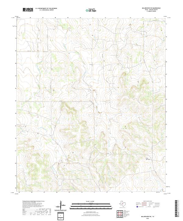 US Topo 7.5-minute map for Millersview SW TX