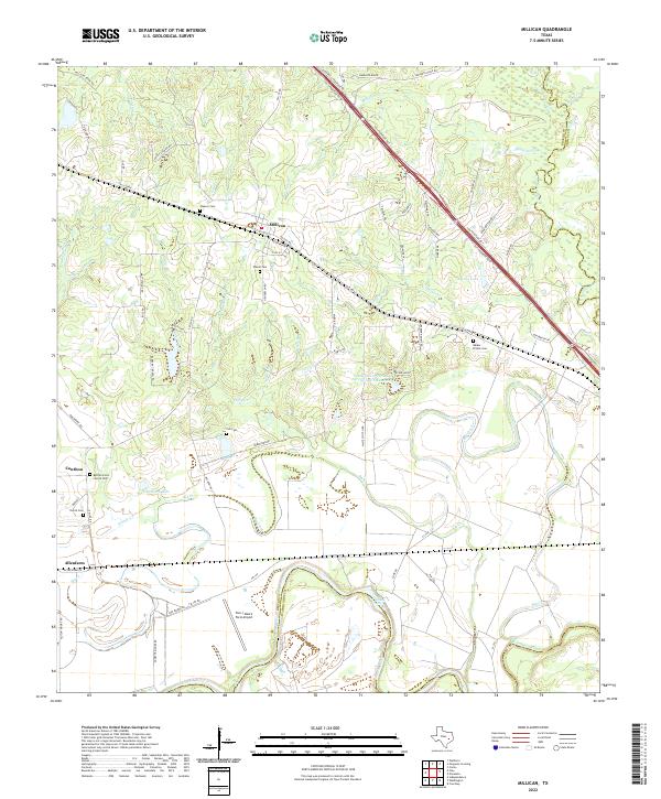 US Topo 7.5-minute map for Millican TX