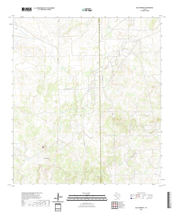 US Topo 7.5-minute map for Mills Bennett TX